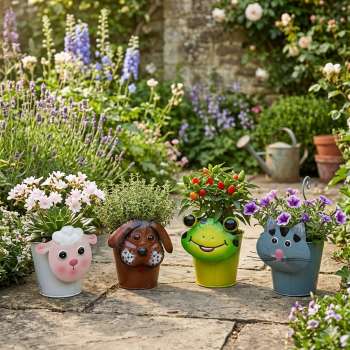 Lustiger Blumentopf Frosch - Gartendekoration